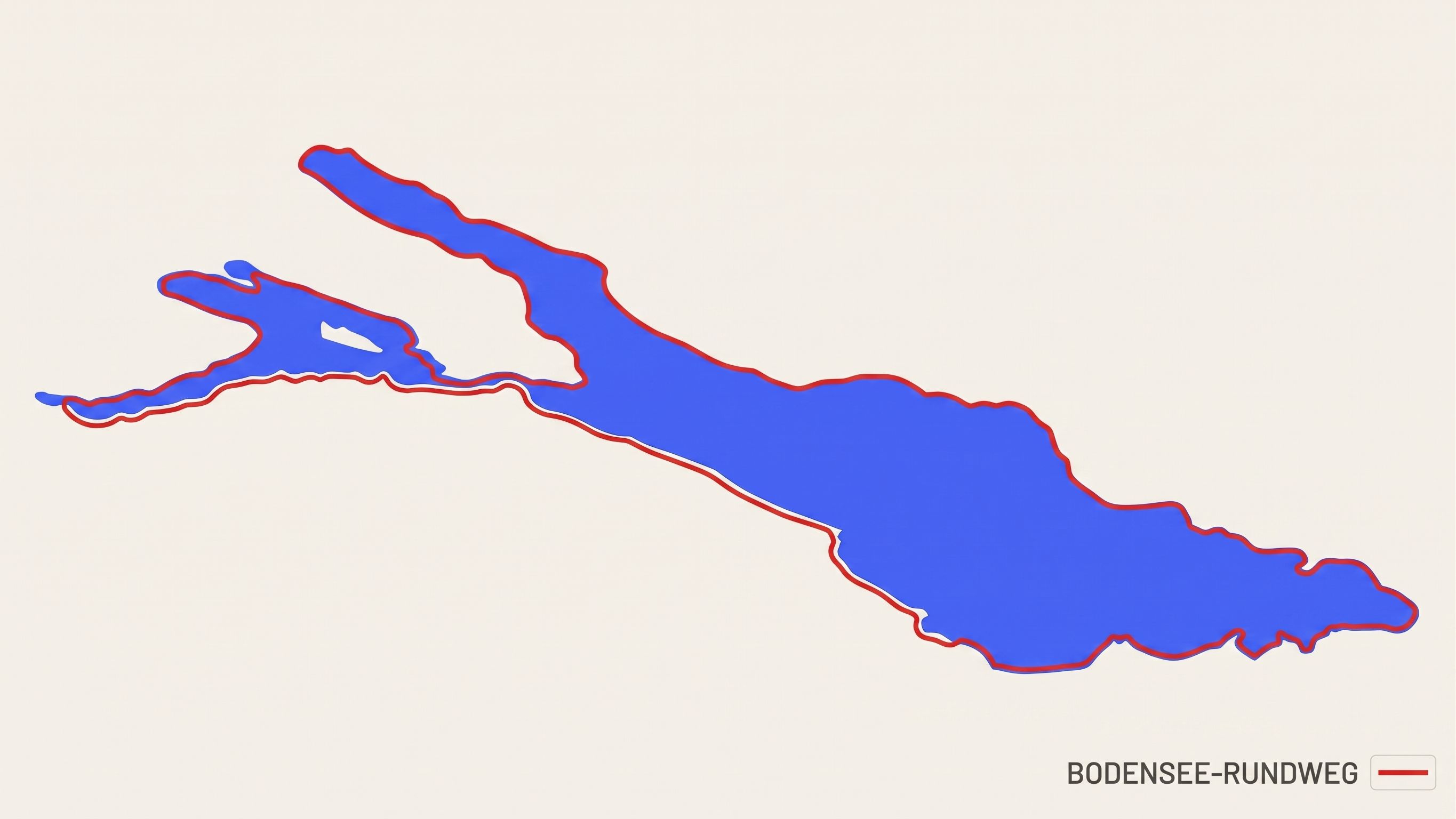 Karte des Bodensee-Rundweges, ideal für Hundewanderungen und Spaziergänge